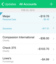 Mint app transactions